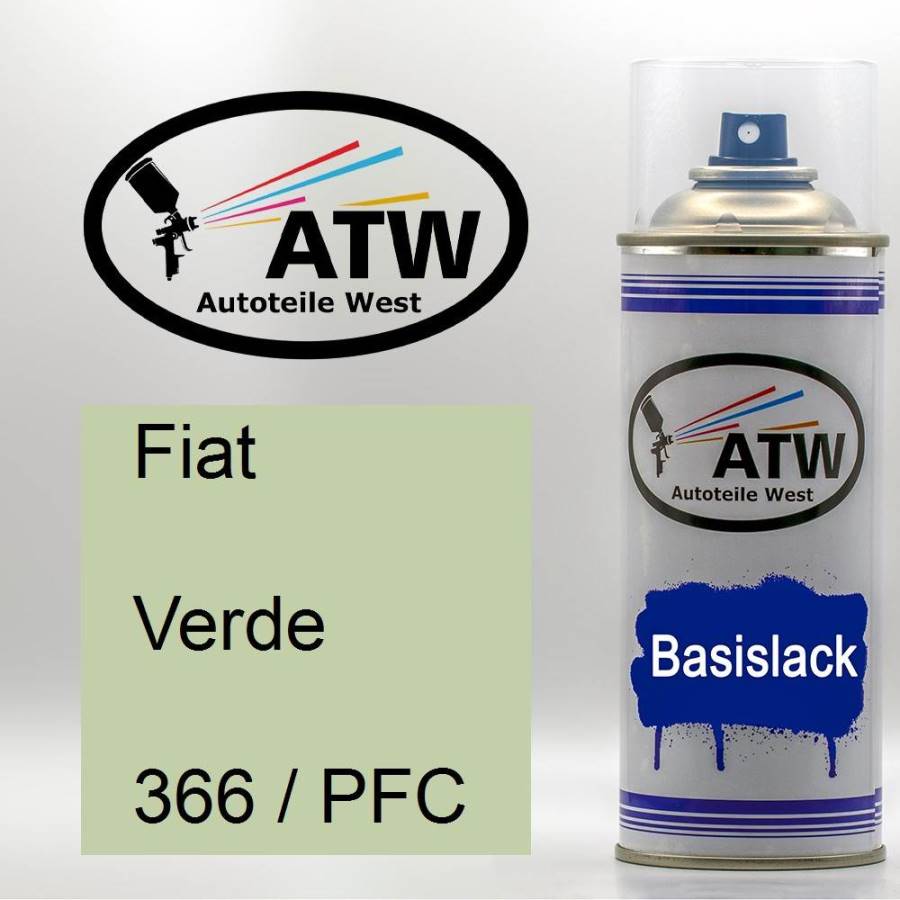 Fiat, Verde, 366 / PFC: 400ml Sprühdose, von ATW Autoteile West.